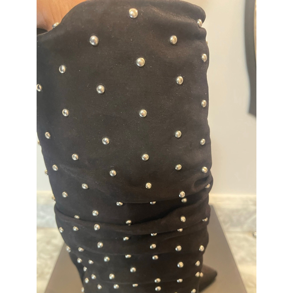 BCBGMAXAZRIA Toni Black Studded Leather Knee High Boots 7M / 38 NIB - Picture 10 of 10